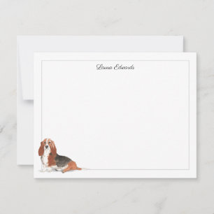 Basset Hound Grijs Border Persoonlijk Notitiekaartje