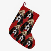 BASSET HOUND GROTE KERSTSOK (Voorkant (Hangend))