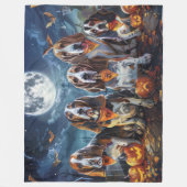 Basset Hound Halloween Spooky Fleece Deken (Voorkant)