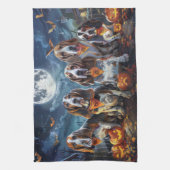 Basset Hound Halloween Spooky Theedoek (Verticaal)