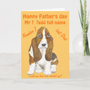 Basset Hound Happy Vaderdag, voeg voornaam toe Kaart