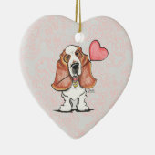 Basset Hound Heart Ballon Keramisch Ornament (Rechts)