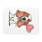 Basset Hound Heart Ballon Magneet (Horizontaal)