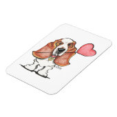 Basset Hound Heart Ballon Magneet (Linkerzijde)