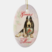 Basset Hound Heart Mam Ceramic Ornament (Rechts)