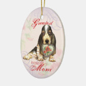Basset Hound Heart Mam Ceramic Ornament (Links)