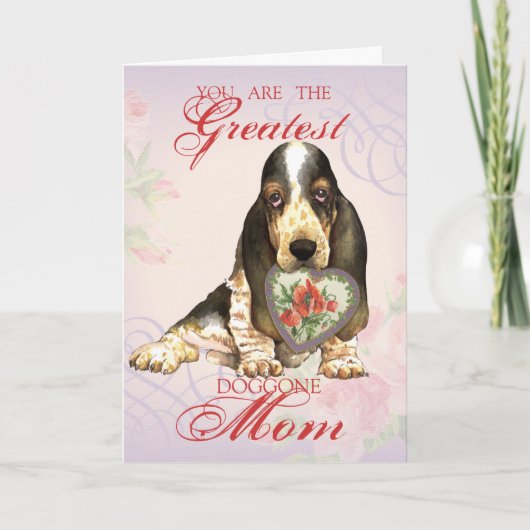 Basset Hound Heart mama Kaart (Voorkant)