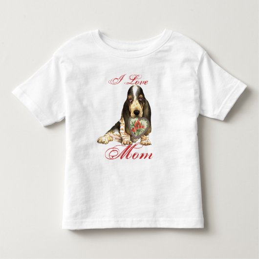 Basset Hound Heart mama Kinder Shirts (Voorkant)
