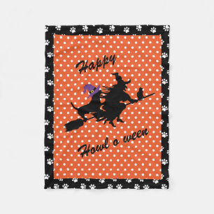 Basset Hound Heks Halloween Vloerbedekking Fleece Deken