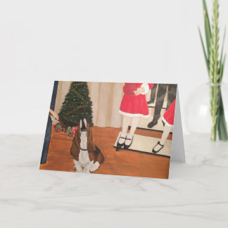 Basset Hound Holiday Concertcard blanco Kaart