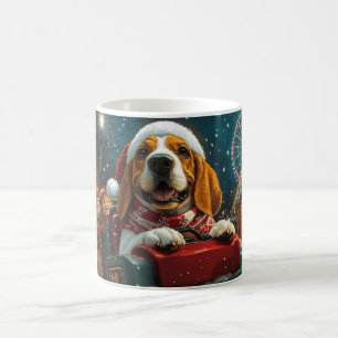 Basset Hound Hond Achtbaan Kerstmis Koffiemok