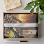 Basset Hound hond als brandweerman Tissuepapier (Geschenk)