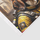 Basset Hound hond als brandweerman Tissuepapier (Detail)