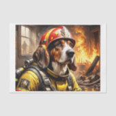 Basset Hound hond als brandweerman Tissuepapier (Voorkant)