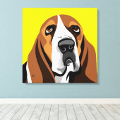 Basset Hound hond Canvas Afdruk (Insitu (Houten vloer))