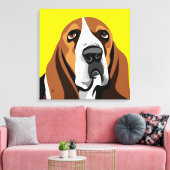 Basset Hound hond Canvas Afdruk (Insitu (Woonkamer))