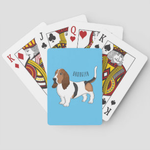 Basset hound hond cartoon illustratie pokerkaarten