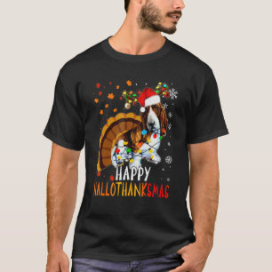 Basset Hound Hond Gelukkig Hallothankmas Familie X T-shirt