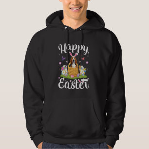 Basset Hound Hond Gelukkig Pasen Eieren Jacht Koni Hoodie
