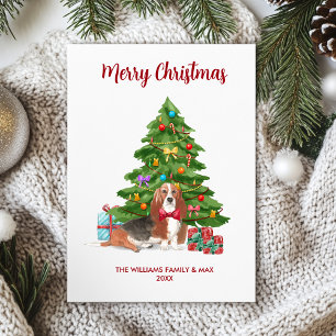 Basset Hound-hond Kerstmis Feestdagenkaart