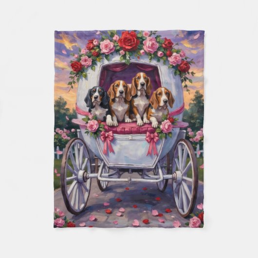 Basset Hound Hond Valentijnsdag Fleece Deken (Voorkant)