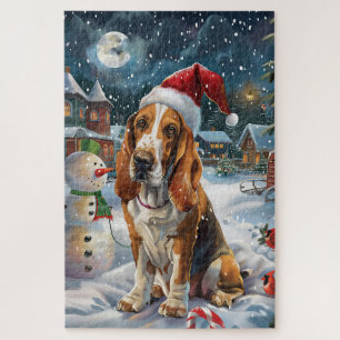 Basset Hound Hond Winter Wonderland Kerstvreugde Legpuzzel