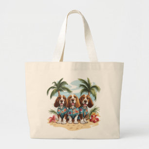 Basset Hound Honden Hawaïaanse Shirts Grote Tote Bag