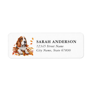 Basset Hound-honden retouradreslabels Etiket