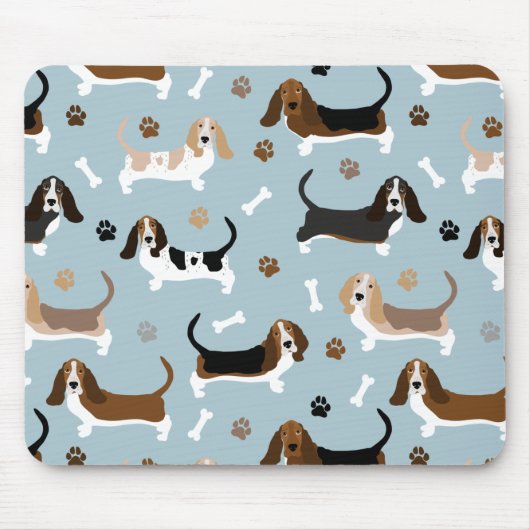 Basset Hound Hondenbotten en Poten Muismat (Voorkant)