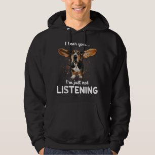 Basset Hound Ik hoor je niet luisteren Hoodie
