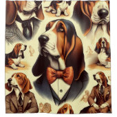  Basset Hound Illustratie Douchegordijn (Voorkant)