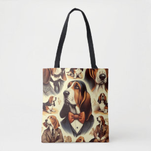 Basset Hound Illustratie Draagtas