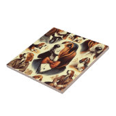  Basset Hound Illustratie Tegeltje (Zijkant)