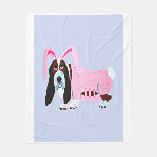 Basset Hound in bunny costume Fleece Deken (Voorkant)