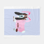 Basset Hound in bunny costume Fleece Deken (Voorkant (Horizontaal))