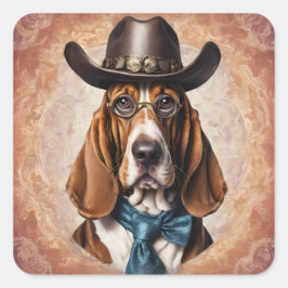 Basset Hound in Hat and Tie Sticker Sheet