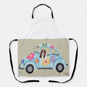Basset Hound in Hippie-auto All-Over Print Schort