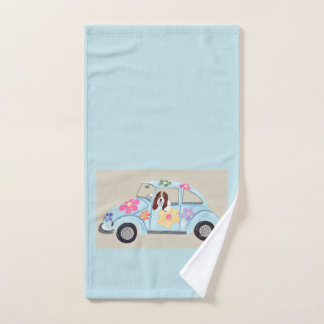 Basset Hound in Hippie Auto Handdoek