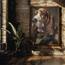 Basset Hound in Napolionkostuum