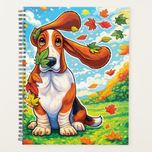 Basset Hound joueur Feuilles d'automne Dessin anim