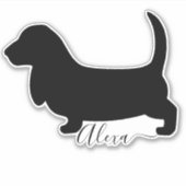 basset hound jouw naam sticker (Voorkant)