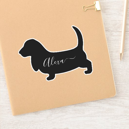 basset hound jouw naam sticker (Notitieboek)