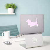 basset hound jouw naam sticker (Laptop op bureau)