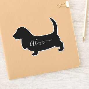 basset hound jouw naam sticker