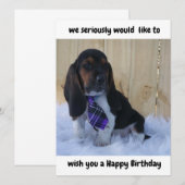 Basset hound joyeuse carte d'anniversaire (Devant / Derrière)