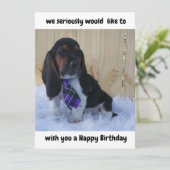 Basset hound joyeuse carte d'anniversaire (Debout devant)