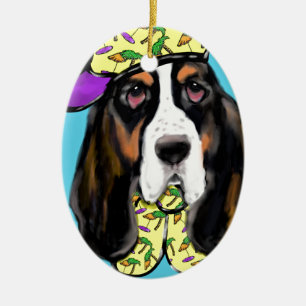 Basset Hound Keramisch Ornament