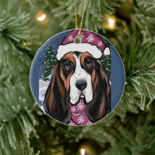 BASSET HOUND KERAMISCH ORNAMENT