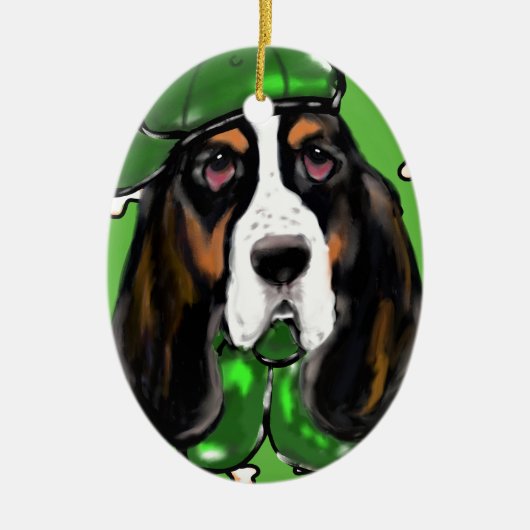 Basset Hound Keramisch Ornament (Voorkant)