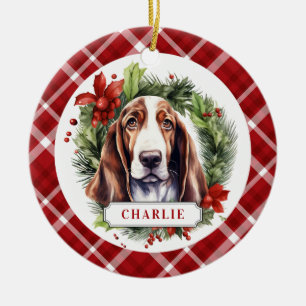 Basset Hound keramische cirkel Ornament